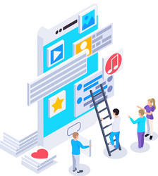 constructing mobile interface composition vector image