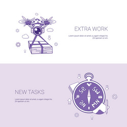 extra work and new tasks concept template web vector image