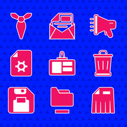 set identification badge document folder paper vector image