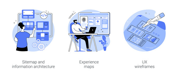 UX Workflow Cartoon Set vector image