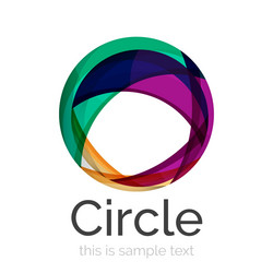 Circle logo transparent overlapping swirl shapes vector