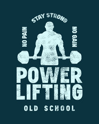 emblem with powerlifter silhouette Vector Image