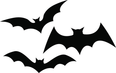 halloween black bats flying silhouettes spooky vector