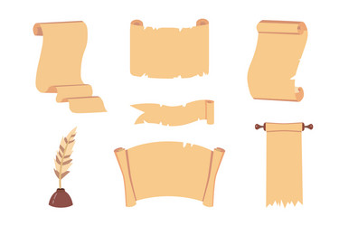 old paper scroll set retro document script vector image