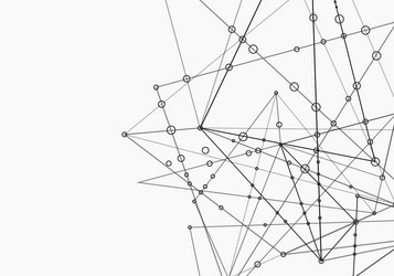 polygonal space background with connecting dots vector image