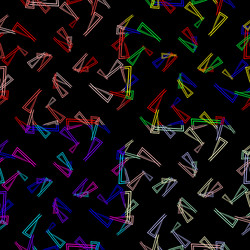 set of patterns from flowing lines and triangles vector image