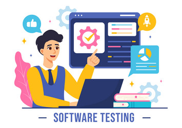 software testing featuring application vector image