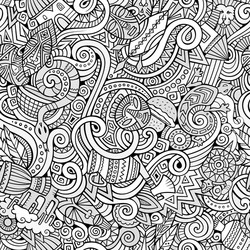 African Tribal Doodle Pattern Vector Image