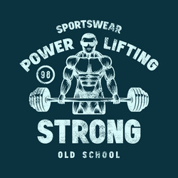 emblem with powerlifter silhouette Vector Image