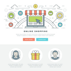 flat line business concept web site header vector image