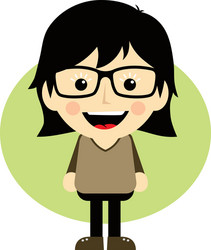 geek cartoon nerd character vector image