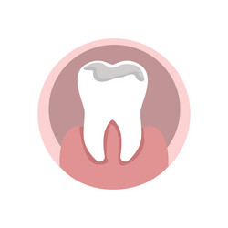Caries holes in tooth flat Royalty Free Vector Image