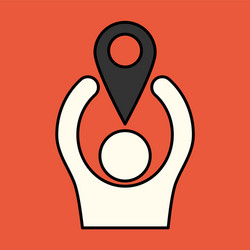 navigation geolocation icon in flat design vector image