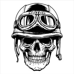Skull Rider Helmet Moto Vector Image