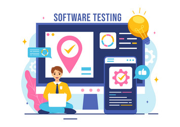 software testing featuring application vector image