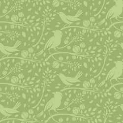 Spring Birds Branch Pattern vector image
