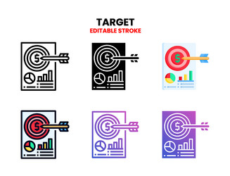 target icon set with different styles vector image
