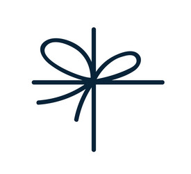 bow knot from string cord decorative rope tying vector image