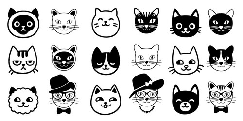 Cat Icon Set Style Stock Vector Royalty Free SVG, Cliparts, Vectors, and  Stock Illustration. Image 152011603.