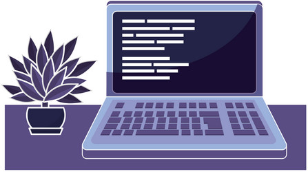 computer code programming technology with plants vector