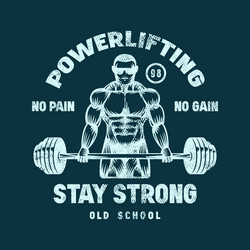 emblem with powerlifter silhouette Vector Image