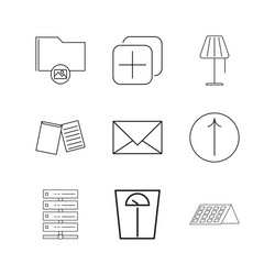 essential linear icon set simple outline icons vector image