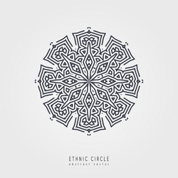 ethnic mystical pattern with triangle and circles vector image