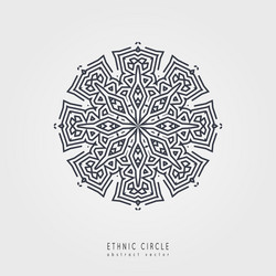 Ethnic mystical pattern with triangle and circles vector