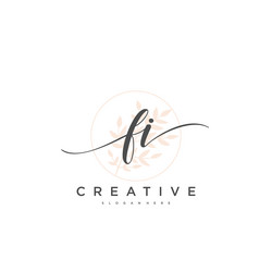 Fi initial letter handwriting logo hand drawn Vector Image