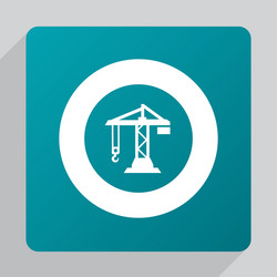 Flat building crane icon Royalty Free Vector Image