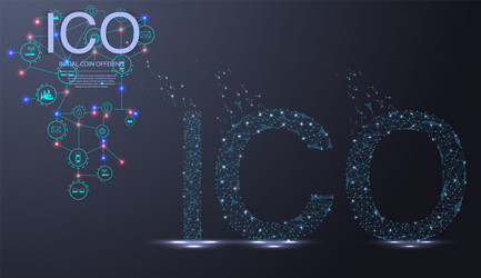 Futuristic ICO Blockchain Network vector image