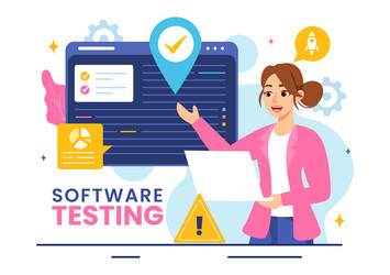 software testing featuring application vector image