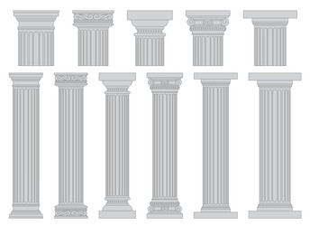 ancient columns design isolated on background vector