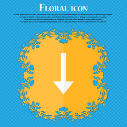 arrow down download load backup floral flat vector