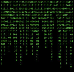 binary code zero one matrix green background vector image