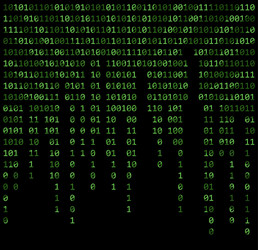 binary code zero one matrix green background vector