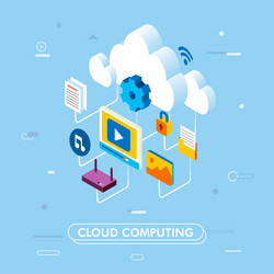 cloud computing service technology and data vector image