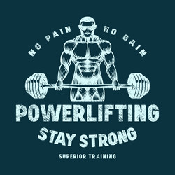 emblem with powerlifter silhouette Vector Image