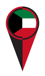kuwait map pointer location flag vector image