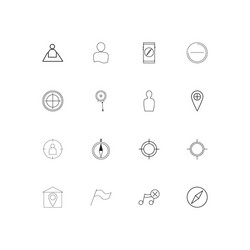 maps and navigation simple linear icons set vector image