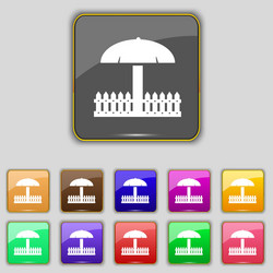 sandbox icon sign set with eleven colored buttons vector image