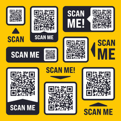 scan me qr code sticker with text online payment vector image