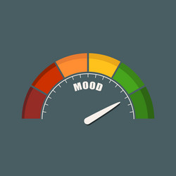 mood measuring device with arrow and scale vector image