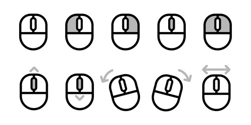 mouse input set collection from left right click vector image