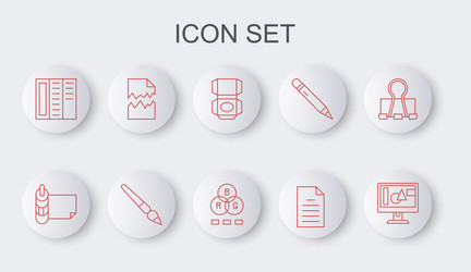 set line computer monitor screen roll of paper vector image