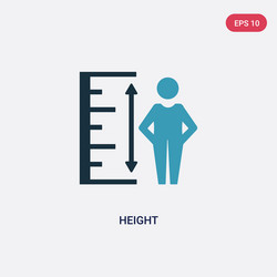 two color height icon from user interface concept vector image