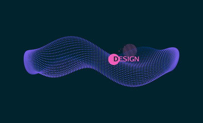 array with dynamic particles 3d molecular object vector image