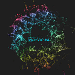 iridescent plexus lines and particles background vector image
