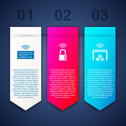 set wireless keyboard smart safe combination lock vector image