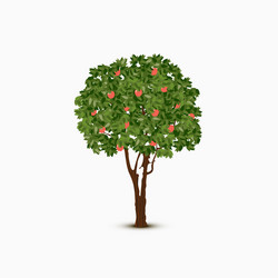 Apple tree icon cartoon red fruit plant Royalty Free Vector
